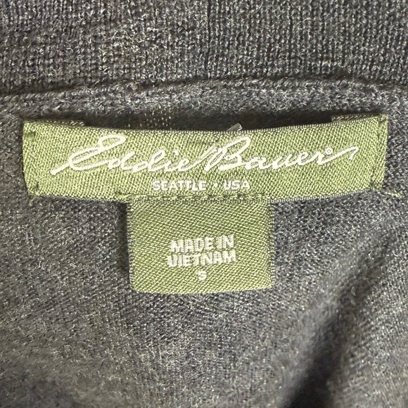 Eddie Bauer Wool Sweater Vest Women’s Size S Gray Open Front Sleeveless - Picture 4 of 5